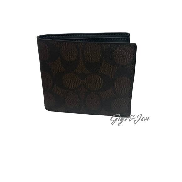 Coach Wallet In Blocked Signature Canvas New - Picture 1 of 8